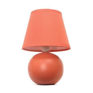 Simple Designs 8.78 in. Orange Mini Ceramic Globe Table Lamp LT2008-ORG - The Home Depot | The Home Depot