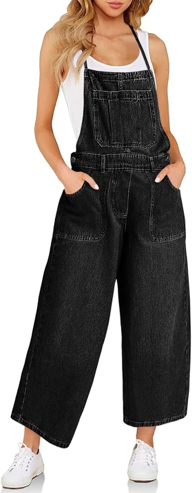 Cicy Bell Womens Baggy Denim Overalls Loose Fit Bib Adjustable Strap Capri Wide Leg Jean Jumpsuit... | Amazon (US)