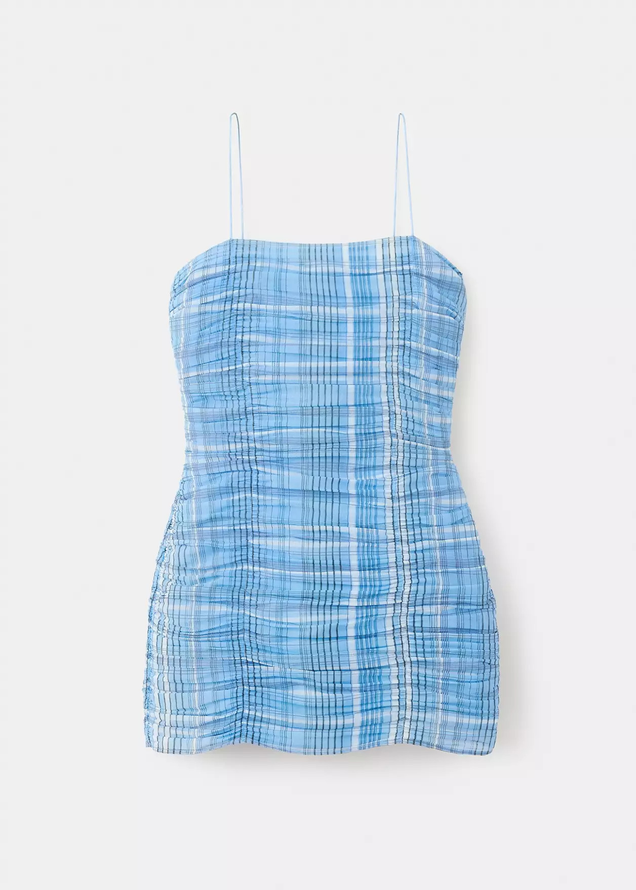 Ruched plaid dress | Mango (US/MX/AU)