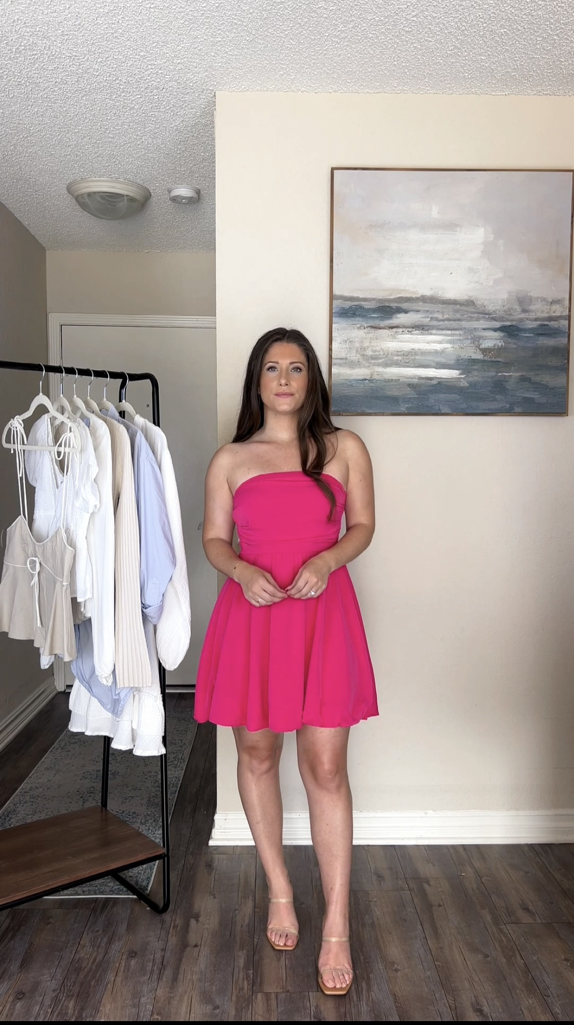 Wenrine Women's Sexy Strapless Summer Mini Dress Sleeveless Smocked A Lined Bubble Wedding Club P... | Amazon (US)