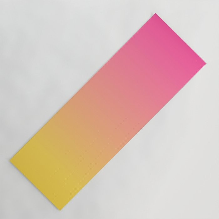 Pink and Yellow Ombre Print Yoga Mat | Society6