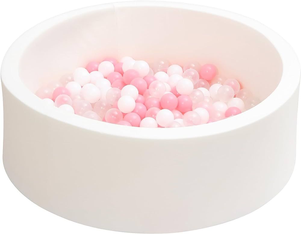 IAGBIBUI Ball Pit for Toddlers with 200 Plastic Pit Balls, Round 35.4" x 11.8" Soft Foam Ball Pit... | Amazon (US)