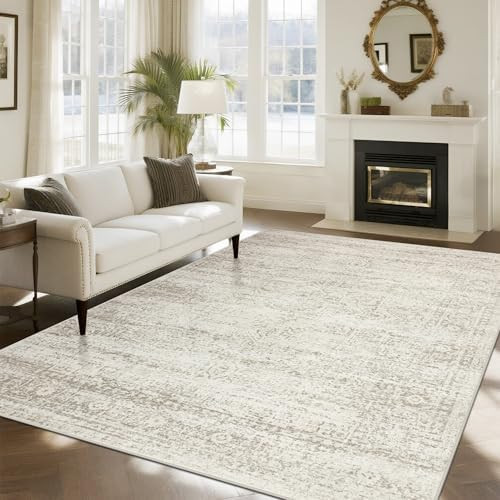 Washable Rugs 8x10 Area Rugs for Living Room,Ultra Soft Faux Wool Retro Rugs for Bedroom,Dining R... | Amazon (US)