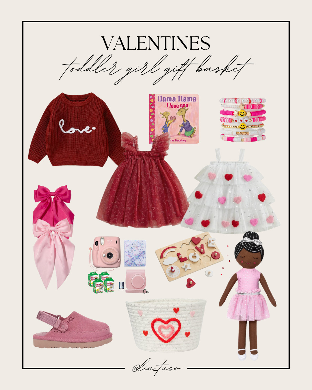 Valentines Toddler Girl Gift Basket

Heart Rope Valentine's Day Decorative Basket, Toddler Tutu Dress Baby Girl Sleeveless, Toddler Baby Boy Girl Valentine's Day Sweater, Llama Lllama I Love You by Anna Dewdney (Board Book) by Anna Dewdney, Toddler Baby Girl Valentines Outfits Sleeveless, Love Buzy Puzzle, Toddlers' Goldenstar Clog, Bracelets Jewelry for Girls,Fujifilm Instax Mini 11 Instant Camera Blush Pink, Furling Pompoms Hair Bows Clip,Ballerina Dress Kids' Throw Pillow

#ValentinesGifts #ValentinesGiftsForToddler #ValentinesGiftsForToddlerGirl 

 #LTKGiftGuide #LTKSeasonal #LTKKids