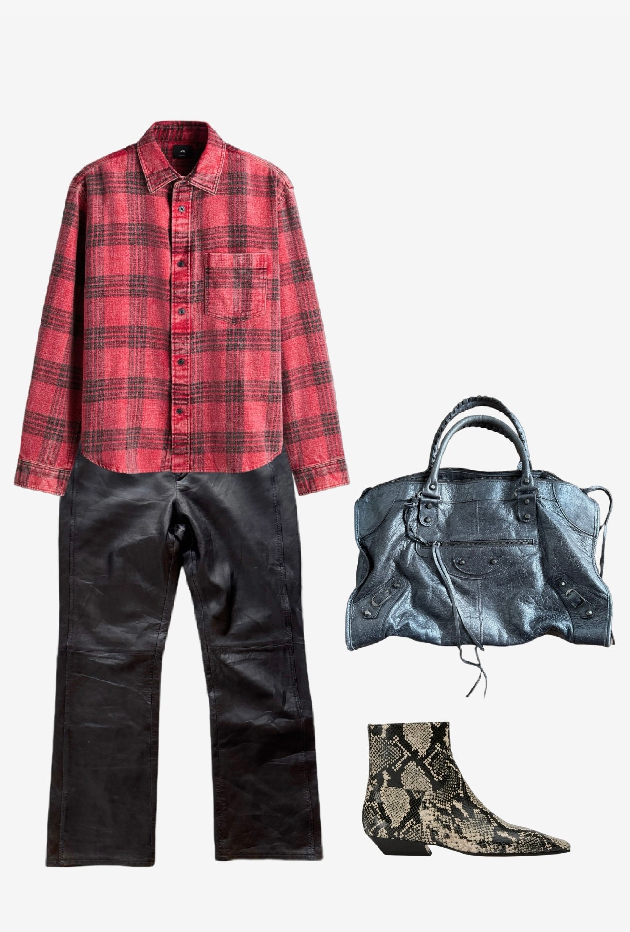 I’m really into plaids this season. This is a men’s and I also got the blue version. 
Leather pants and bag are secondhand/vintage. 

#LTKOver40 #LTKootd