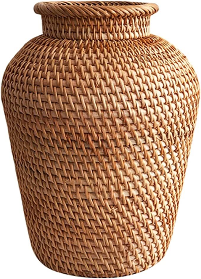 BZGWECD Seaweed Wicker Flower Vase Rustic Woven Flower Basket Storage Basket Organizer Farmhouse ... | Amazon (US)