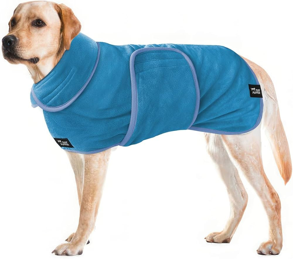 Tuff Pupper Fast Drying Dog Bath Robe | 800 GSM Plush Dog Towel Bathrobe/Dressing Gown | Super Ab... | Amazon (US)