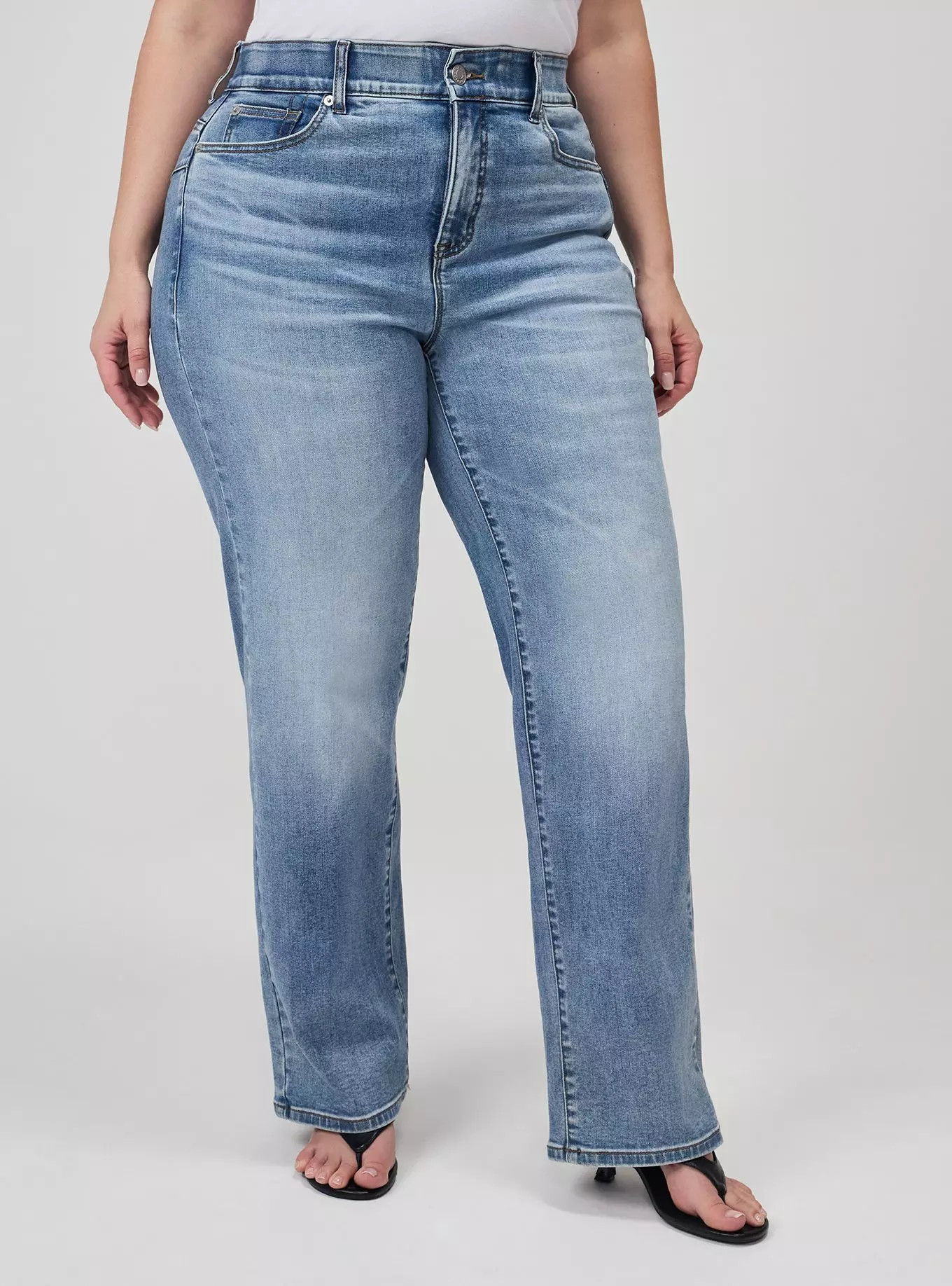High-Rise Bombshell Wide-Leg Jeans in Black | Torrid (US & Canada)