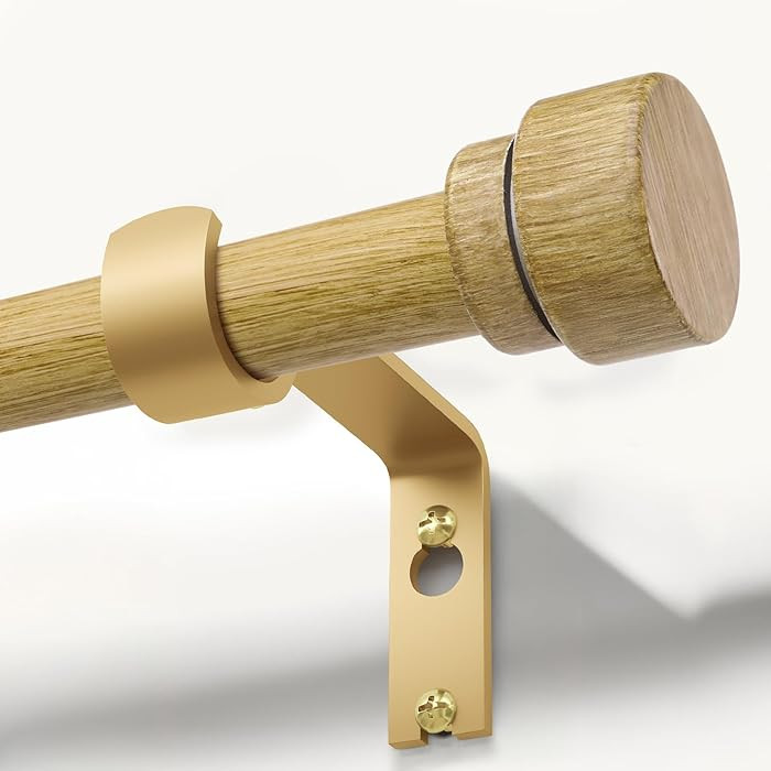 Barras de cortina de madera clara natural para ventanas de 28 a 48 pulgadas de diámetro, barra d... | Amazon (US)