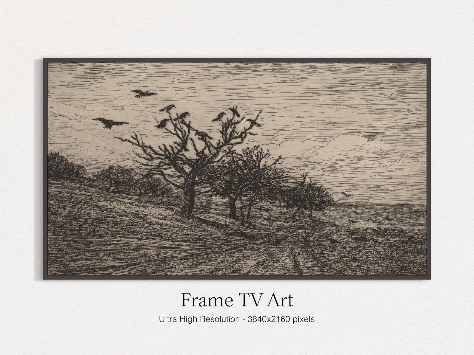 Samsung Frame TV Art, Halloween, Crows, Dead Trees, Fall Art for TV, Frame tv Art, Digital Downlo... | Etsy (US)