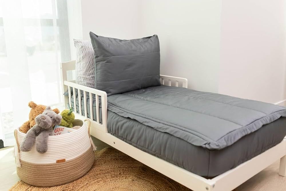 Zipper Bedding by Beddy's - Reese Toddler Size, Gray 3-Piece with Minky Sheets, Easy Zip Comforte... | Amazon (US)