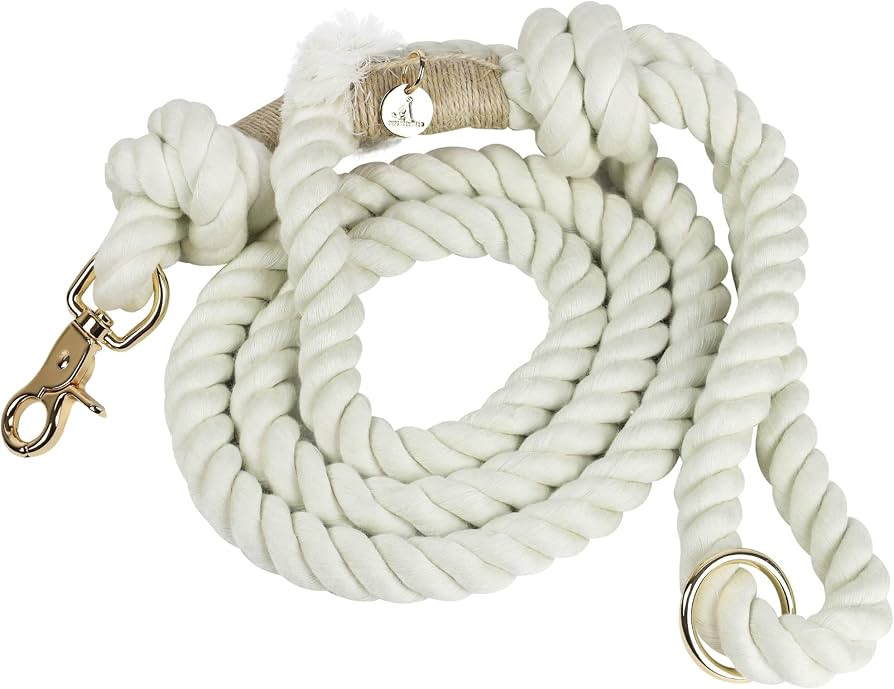 Premium Dog Rope Leash, 5ft Soft & Durable Braided Cotton Rope Leash for Medium Dogs/Large Dogs, ... | Amazon (US)