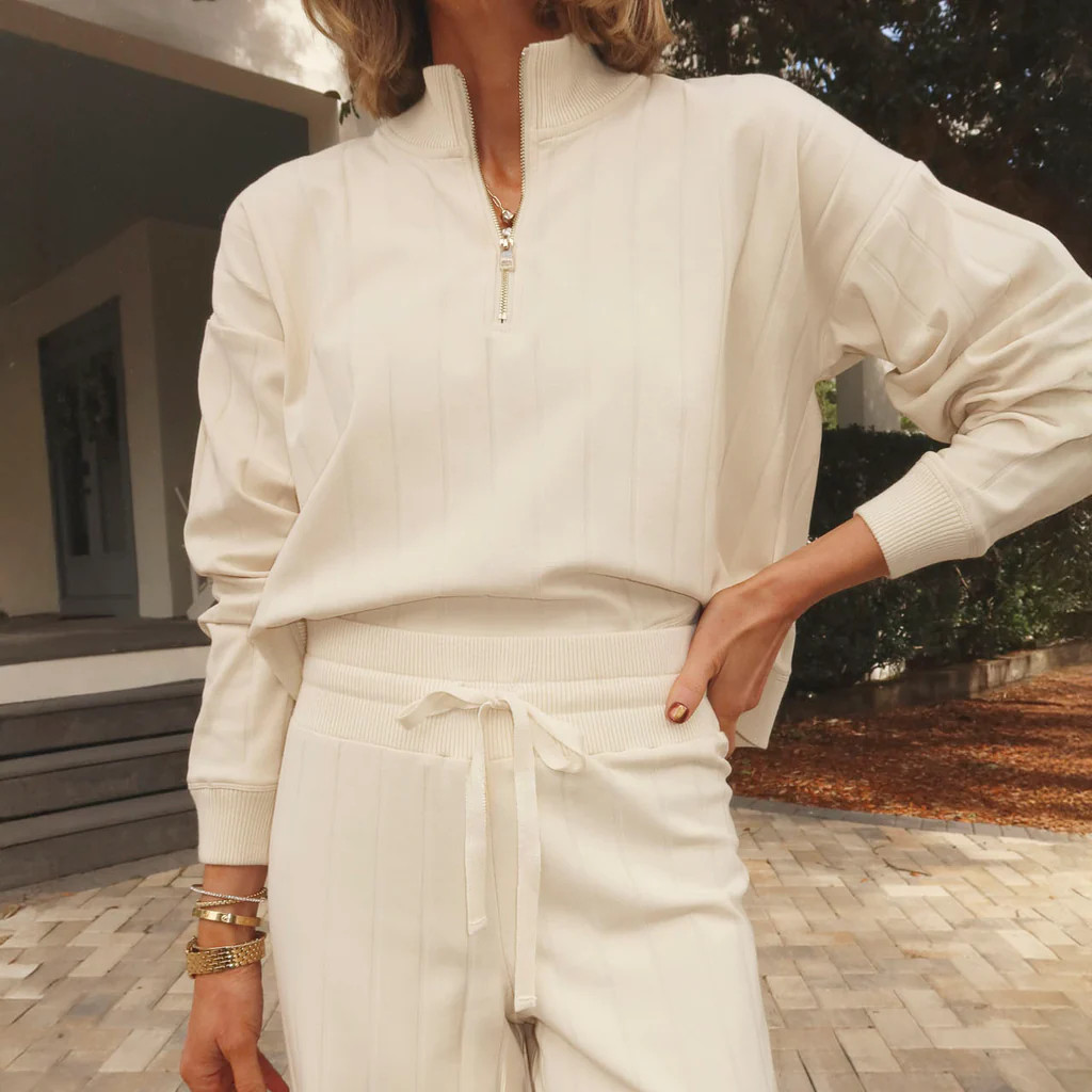 Splendid x @Cellajaneblog Wide Rib Quarter Zip | Splendid