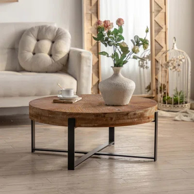 31.29"Modern Retro Splicing Round Coffee Table | Wayfair North America