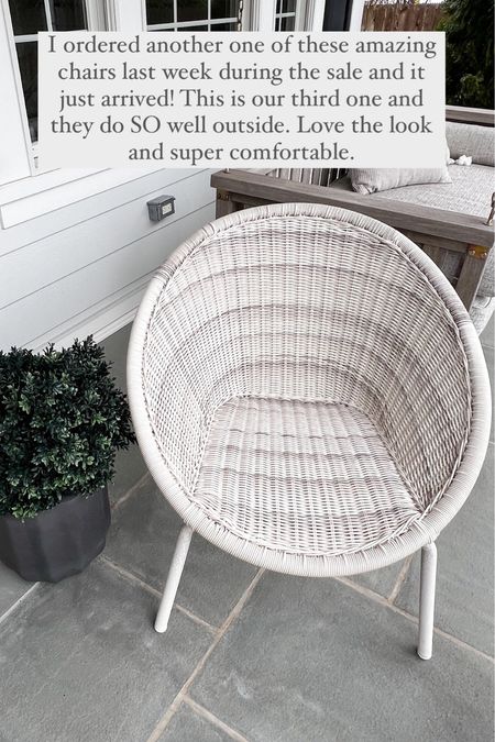 I ordered another one of these amazing chairs last week during the Serena & Lily sale and it just arrived! This is our third one and they do SO well outside. Love the look and super comfortable.

#LTKsalealert #LTKhome #LTKSeasonal