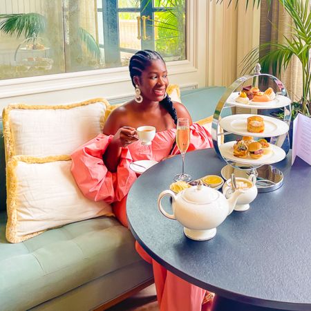 Pretty in pink for afternoon tea. 

High tea British tea outfit all pink Barbie inspo statement earrings black owned

#LTKunder50 #LTKtravel #LTKparties