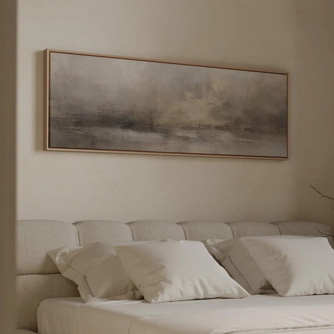 Neutral Vintage Landscape Wall Art, Horizontal Wall Art, Wide Minimalist Panoramic Art, Large Liv... | Etsy (US)