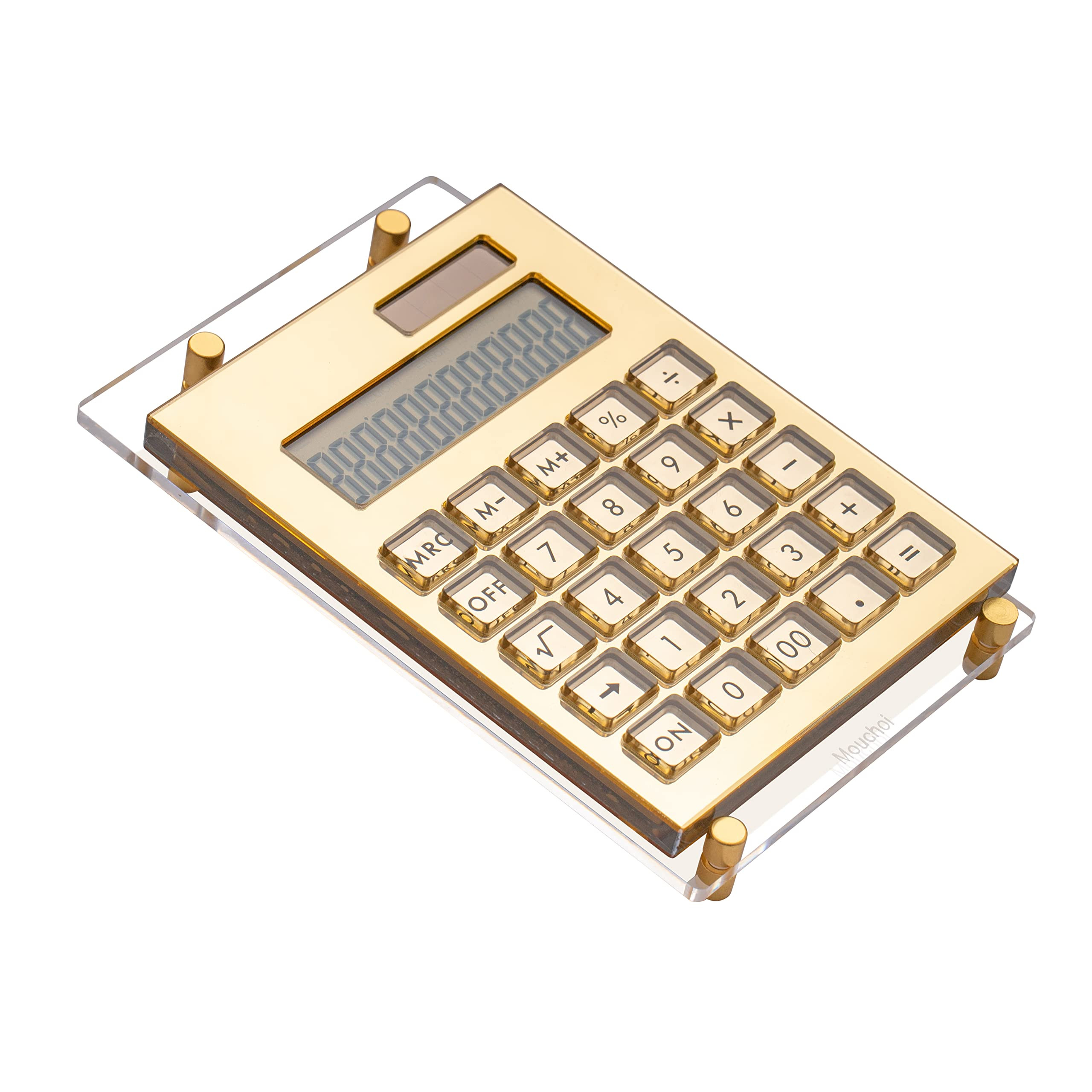Calculator Gold Mirror, Solar Power Acrylic Slim Calculator with Large LCD Display and Stand, 12 ... | Amazon (US)
