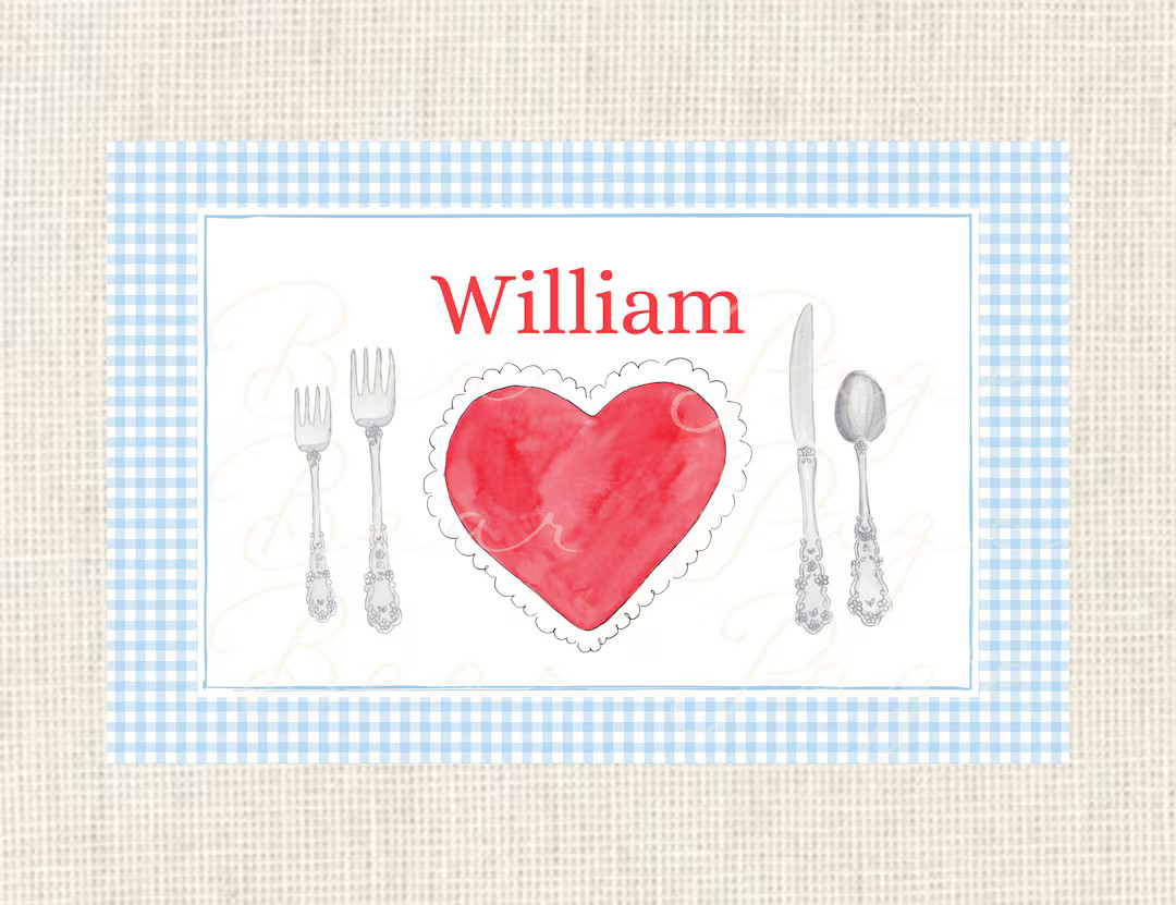 Personalized Valentine's Day Placemat / Valentine Easter Placemat - Etsy | Etsy (US)