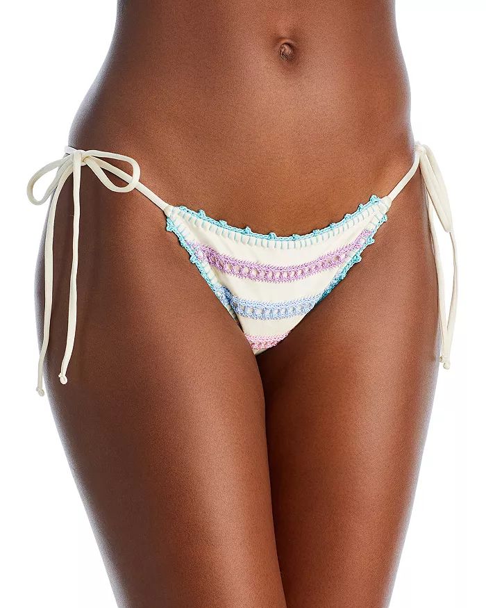 Aria Crochet Trim Side Tie Bikini Bottom | Bloomingdale's (US)