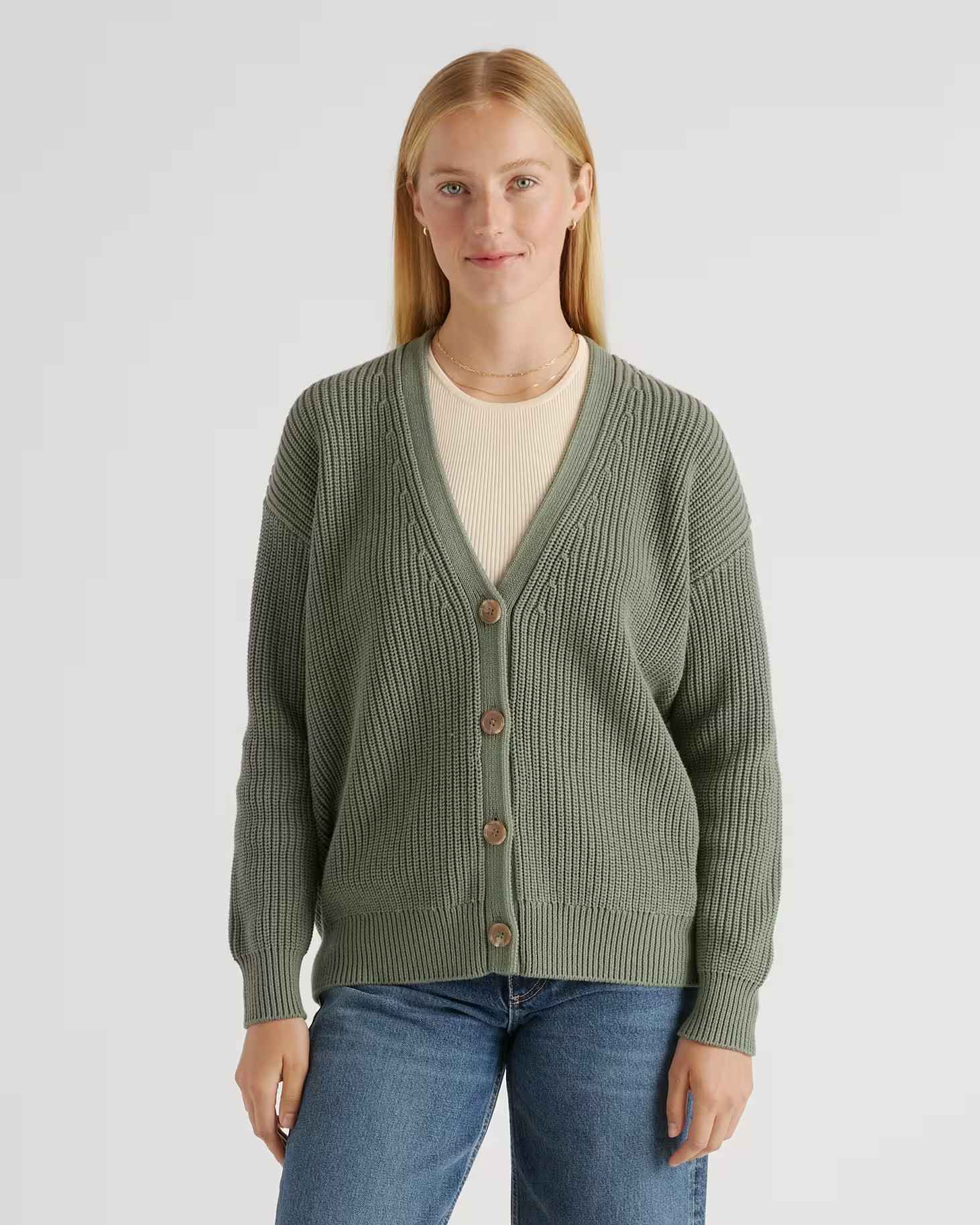 100% Organic Cotton Oversized Boyfriend Cardigan | Quince