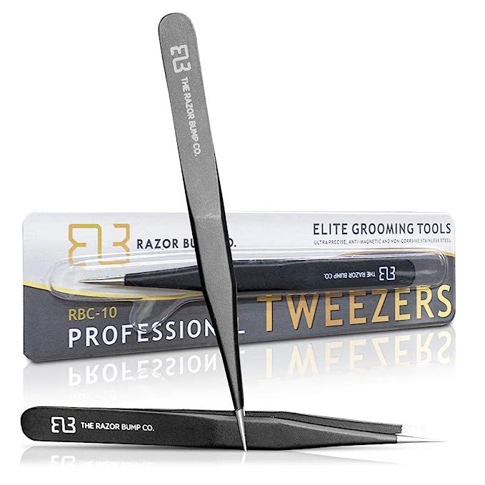 Tweezers For Ingrown Hair By The Razor Bump Co. | Sharp, Stainless Steel, Surgical | Professional... | Amazon (US)