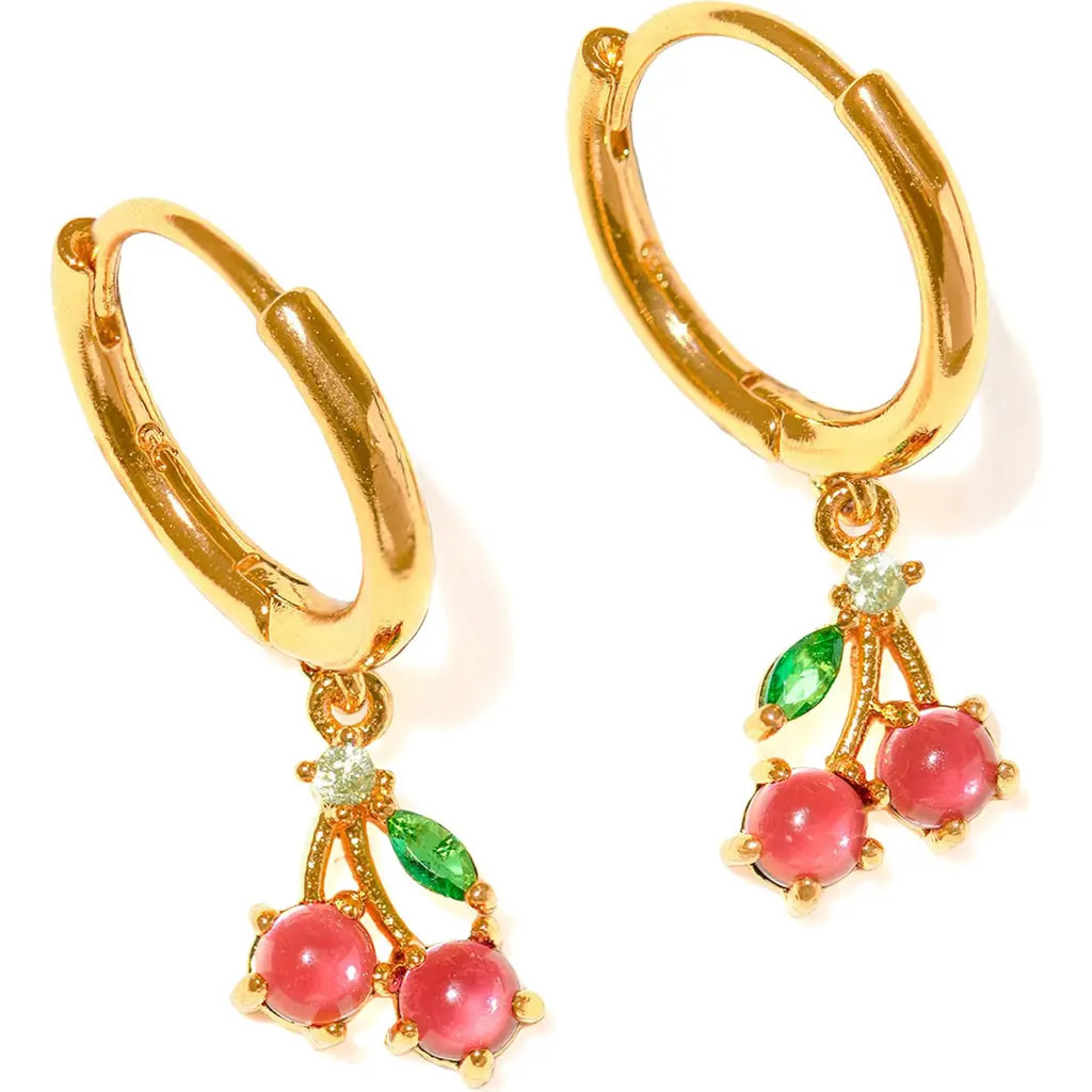 Girls Crew Cherry Sweet Hoop Earrings in Gold at Nordstrom | Nordstrom