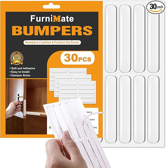 Anti Door Slam 30PCS, Door Slam Silencer, Clear Cabinet Door Bumpers, Rubber Bumpers Self Adhesiv... | Amazon (US)