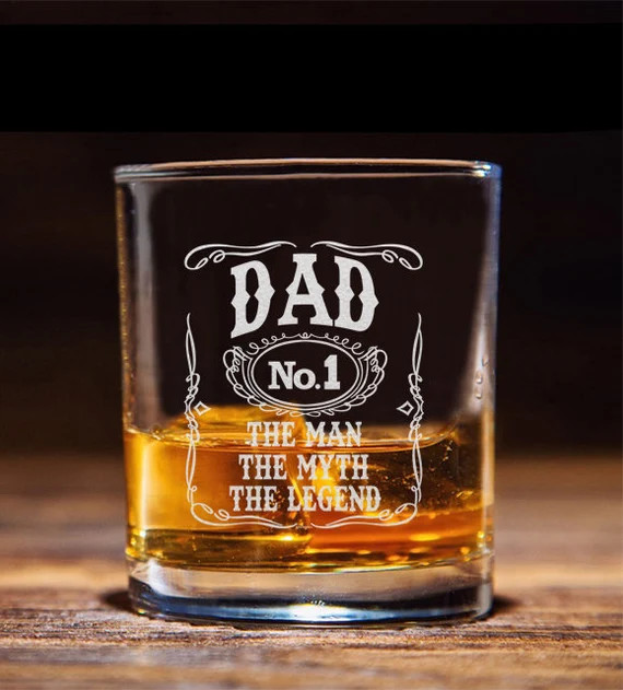 DAD no1 The Man The Myth The Legend Whiskey Glass Funny Gift for Dad | Etsy (US)