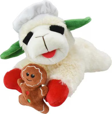 Multipet Lamb Chop Gingerbread Baker Squeaky Plush Dog Toy, 10.5-in | Chewy