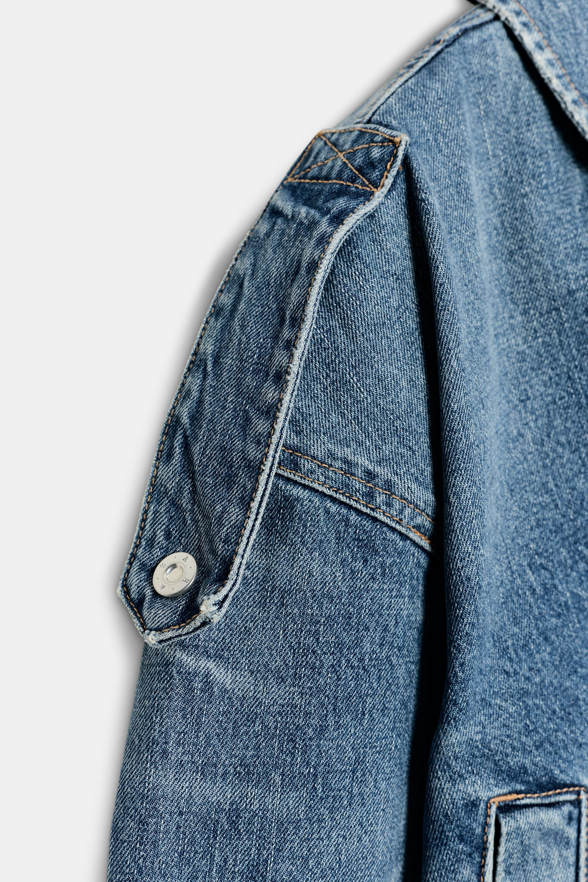 DENIM JACKET WITH SHOULDER TABS | Zara US