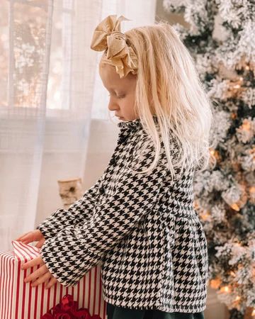 Waldorf Button Front Pea Coat - Houndstooth | Bailey's Blossoms
