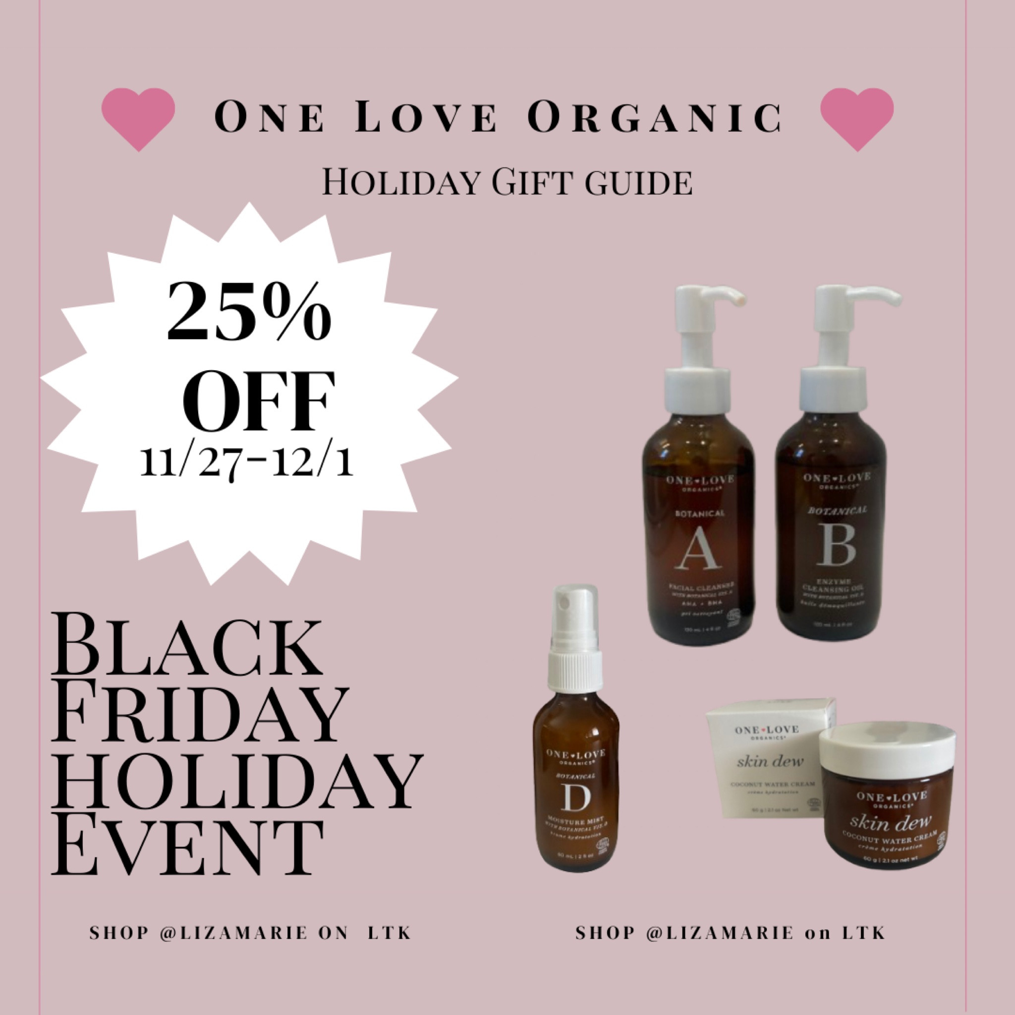 One love organic Black Friday sale starts 11/27! Get the #1 Best-selling Botanical B Enzyme Cleansing oil will be on sale during this Sale! I’ve li led my favorite products from One love organic! What I love about this brand is the clean ingredients as well as the smell of the products they all smell so good and don’t irritate my skin! The packaging is in glass bottles which gives an elegant look to the product line! My new skin care favorites for winter 2024! Looking for a last minute gift? One love organic is for you!

#LTKHoliday #LTKCyberWeek #LTKGiftGuide