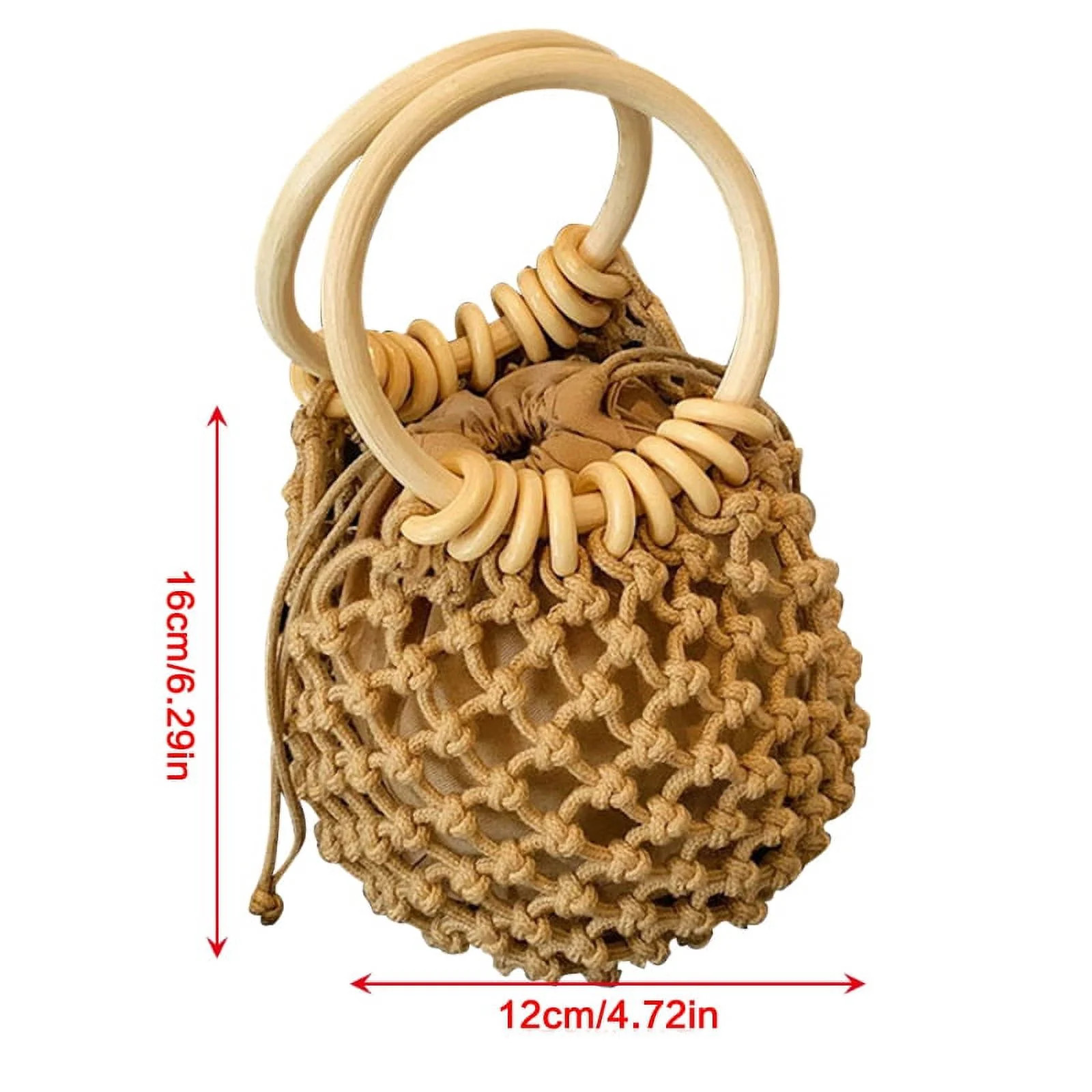 Basket Bag Fashion Clutch Bags with Round Top-handle Hollow Straw Woven Bags Rattan Tote Photo Pr... | Walmart (US)