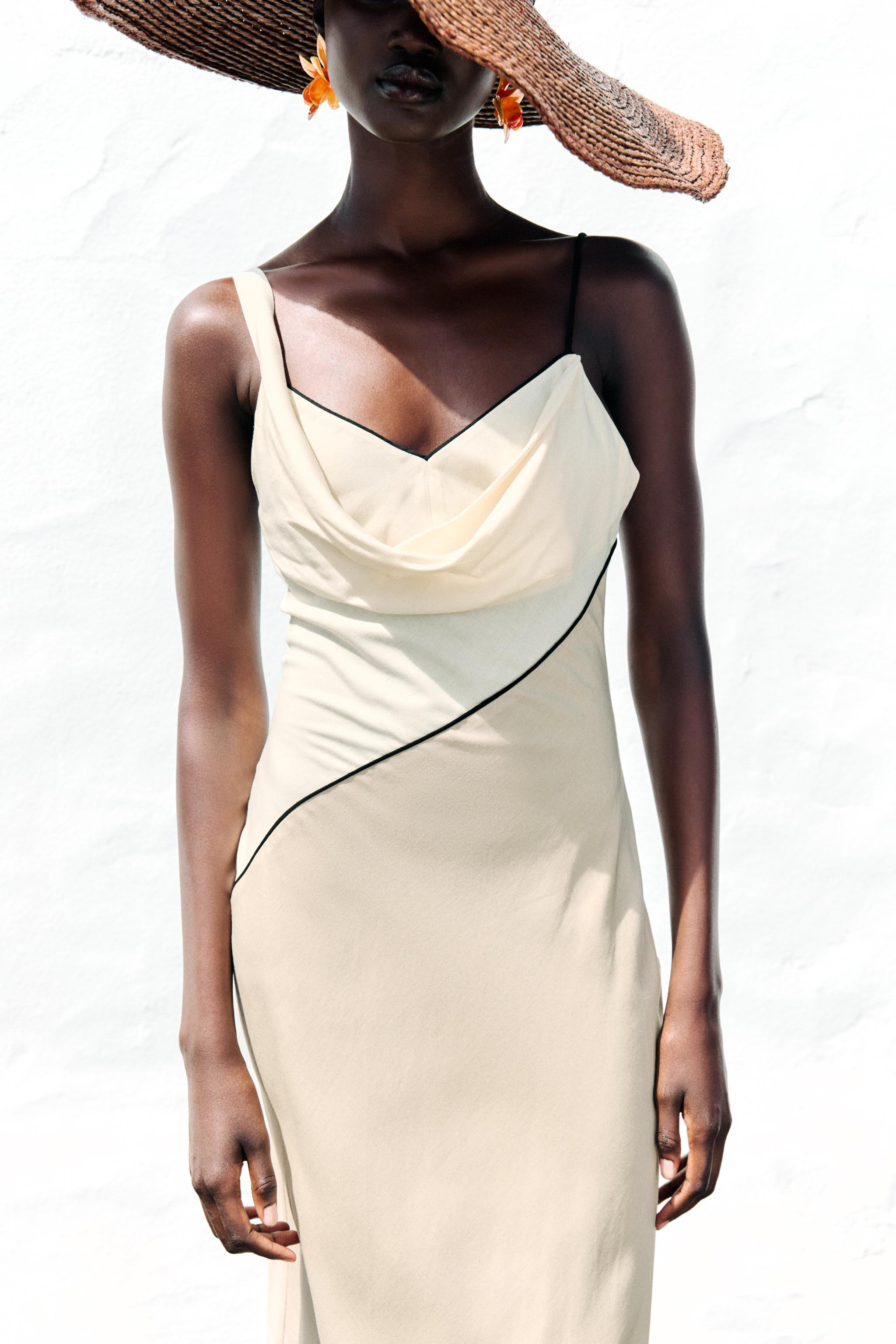 CONTRAST MIDI DRESS | Zara UK