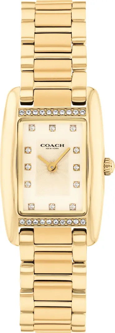 COACH Reese Crystal Rectangular Bracelet Watch, 20mm | Nordstrom | Nordstrom