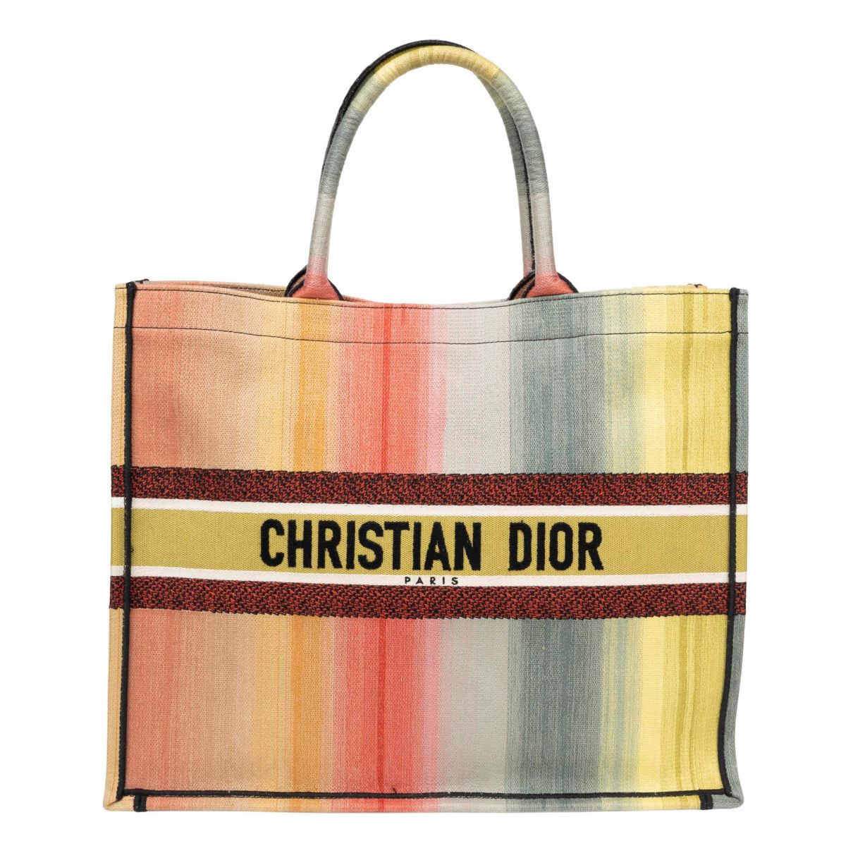 Dior Book Tote Multicolour Cotton Handbags | Vestiaire Collective (Global)