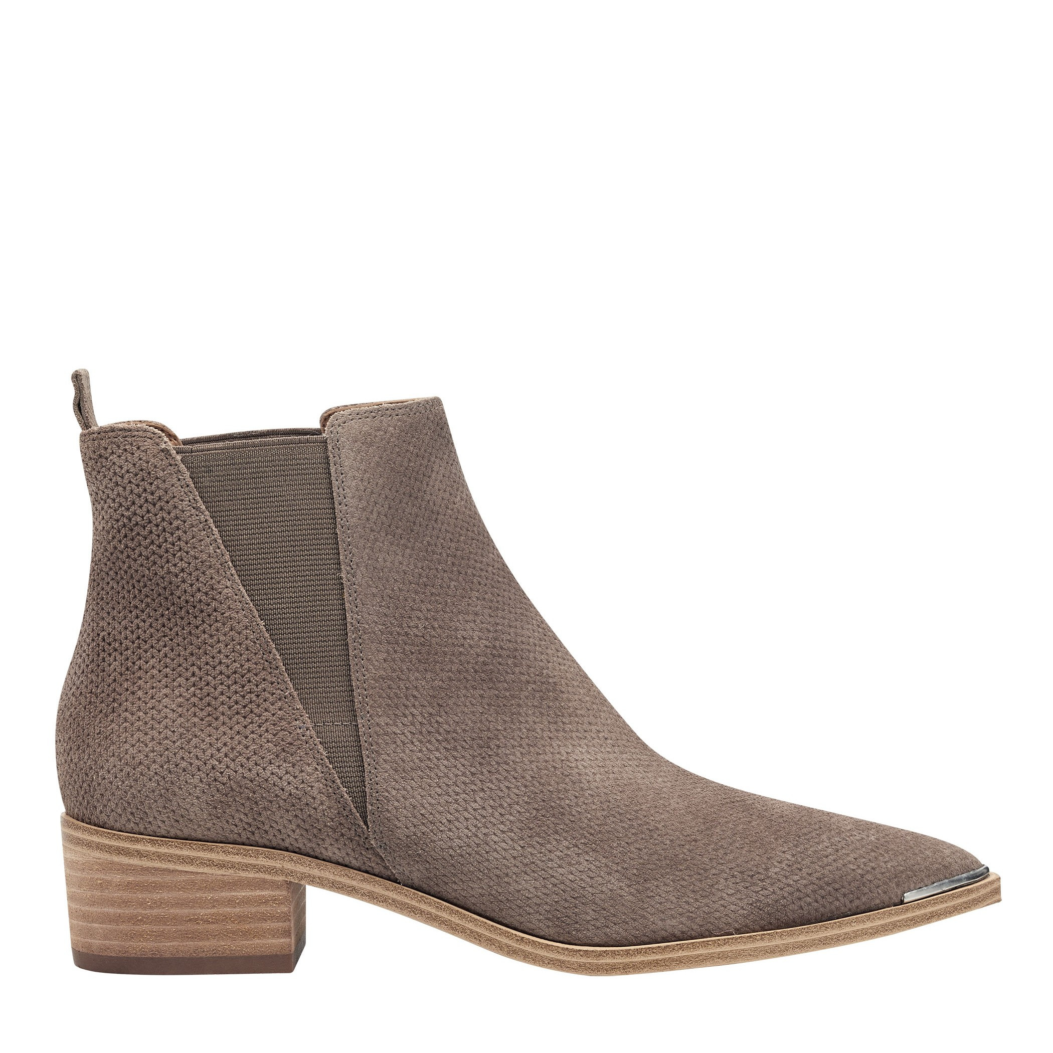 Yalen Pointy Toe Bootie - Dark Natural Suede by Marc Fisher | Marc Fisher