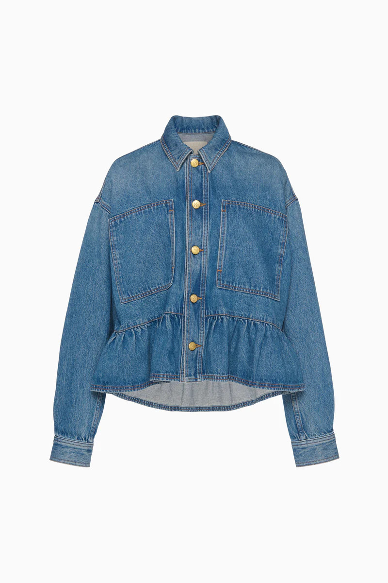 The Arquette Denim Peplum Jacket - Danube | Ulla Johnson