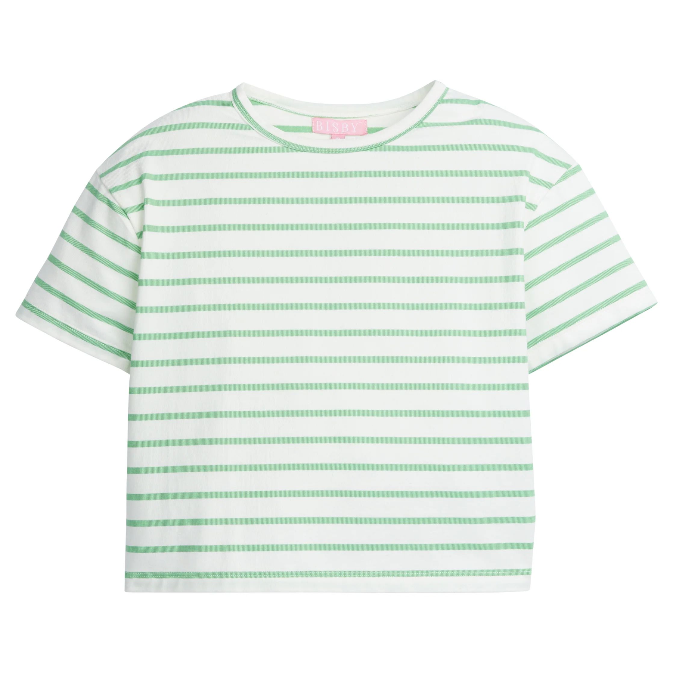 Boxy Tee - Green Stripe | BISBY Kids