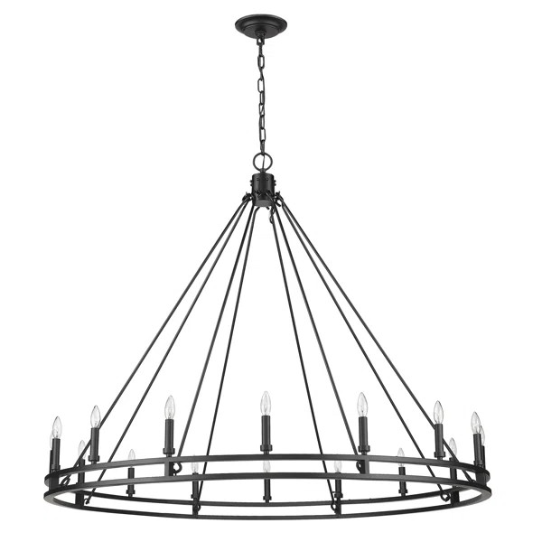 Henricks 16 - Light Dimmable Wagon Wheel Chandelier | Wayfair North America