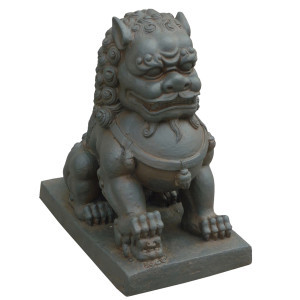 13.5" Ancient Imperial Guardian Male Foo Dog Outdoor Garden Statue | Christmas Central