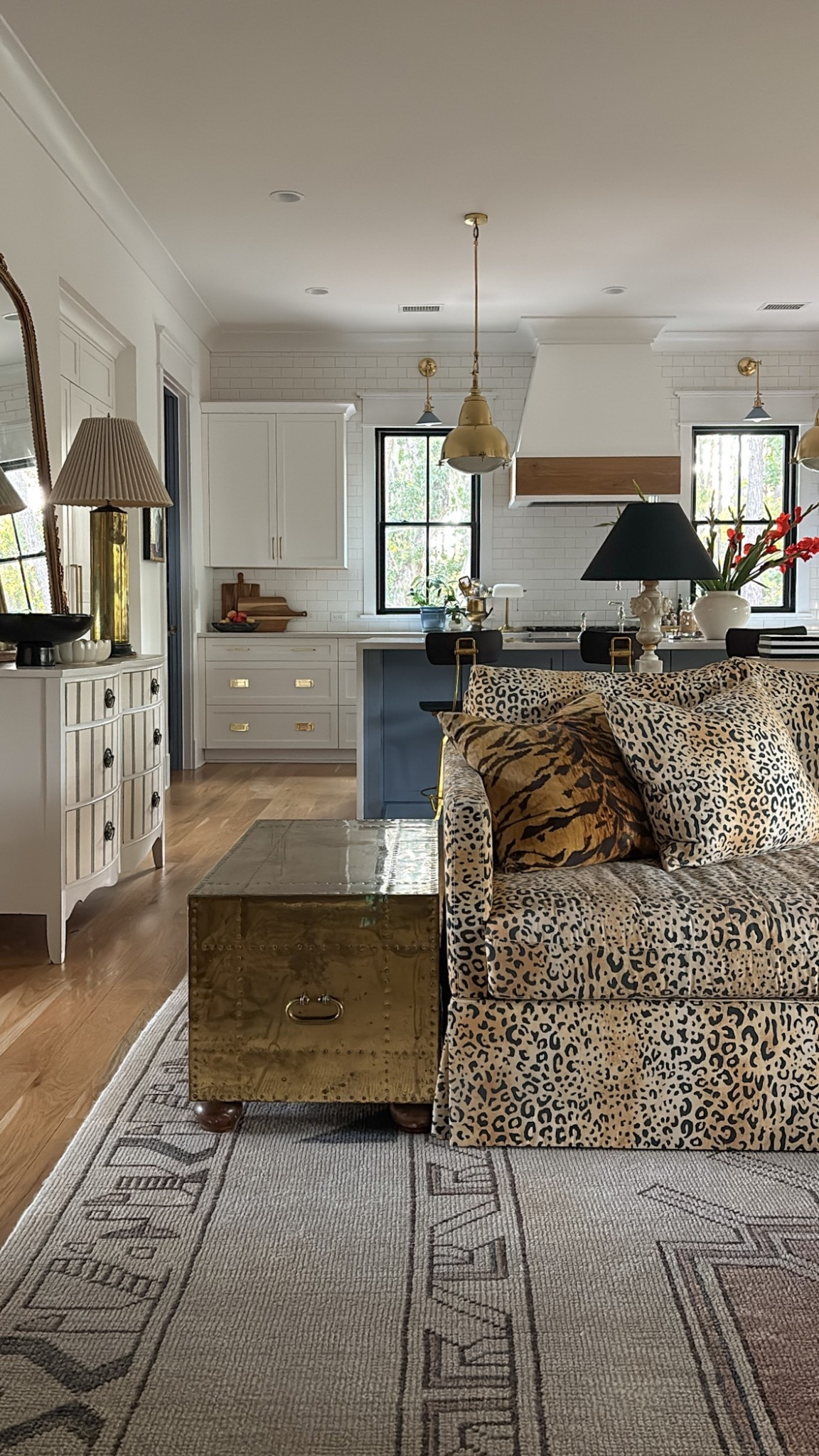 Been playing musical furniture a lot lately! Trying this vintage brass chest as a side table in our living room. Not sure it’ll stay, but I love it with the leopard sofa! 

#LTKHome