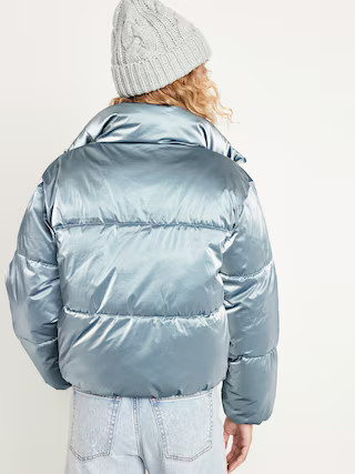Water-Resistant Shiny Puffer Jacket for Women | Old Navy (US)