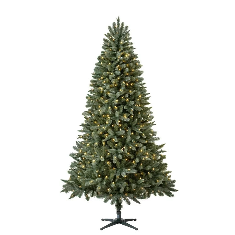 7.5 ft Pre-Lit Birchwood Fir Artificial Christmas Tree with 500 Clear Twinkle LED Lights and Stan... | Walmart (US)