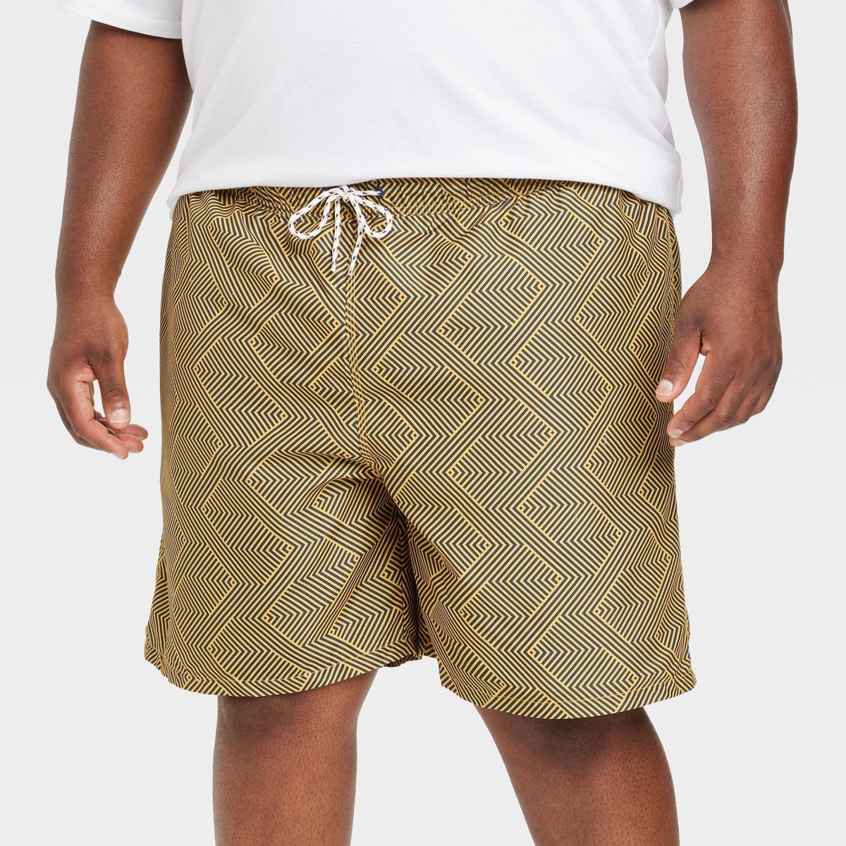 Men's 7" Geometric Print Swim Shorts - Goodfellow & Co™ Gold | Target