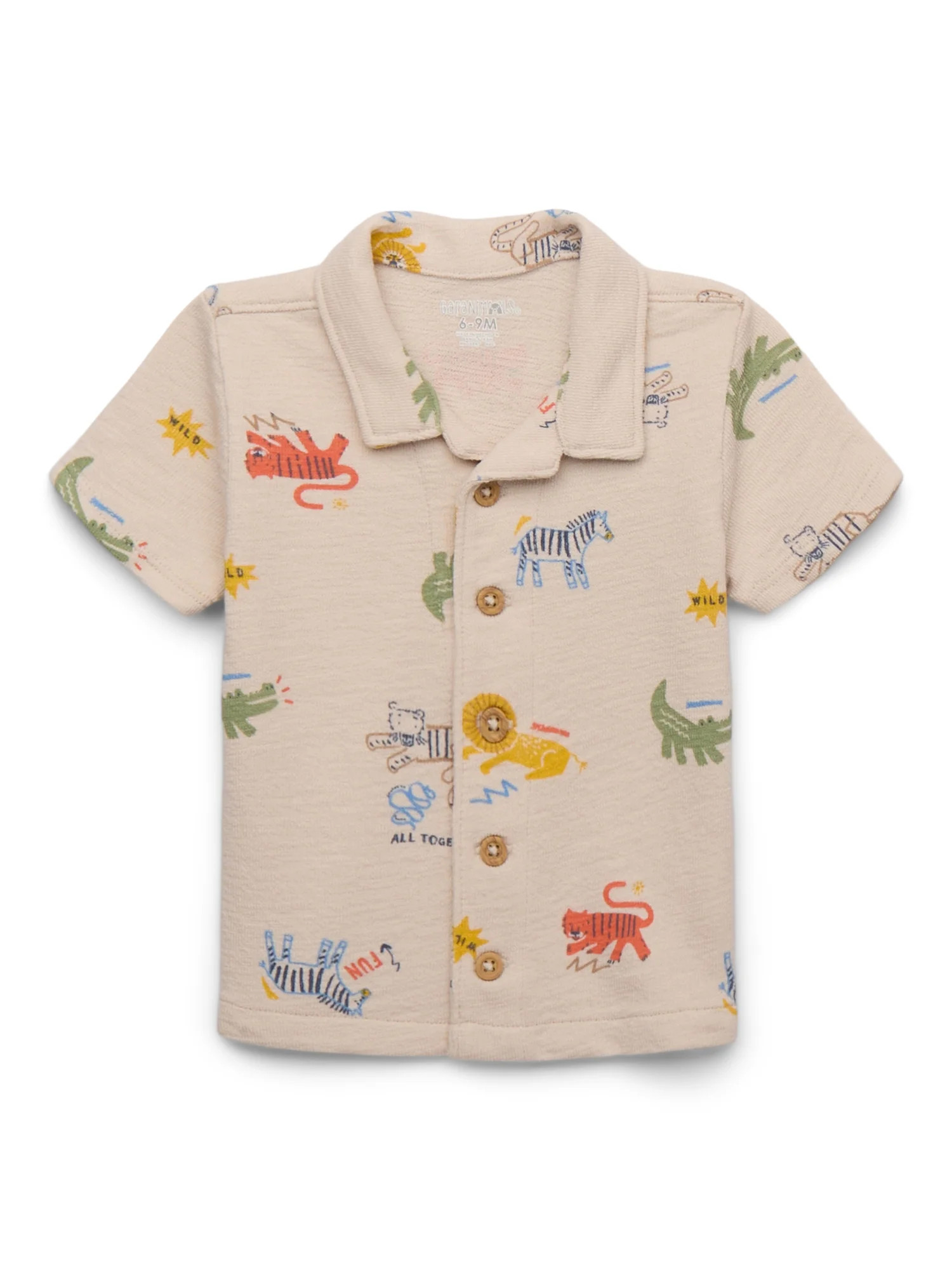 Garanimals Baby Boys' Print Button Front Knit Cabana Shirt, Sizes 0M-24M - Walmart.com | Walmart (US)