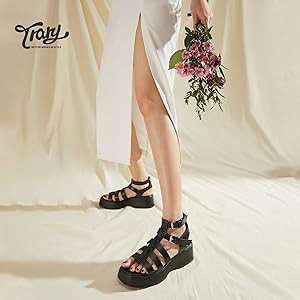 Trary Platform Sandals, Gladiator Sandals for women, Women's Platform Sandals Espadrille Wedge Li... | Amazon (US)