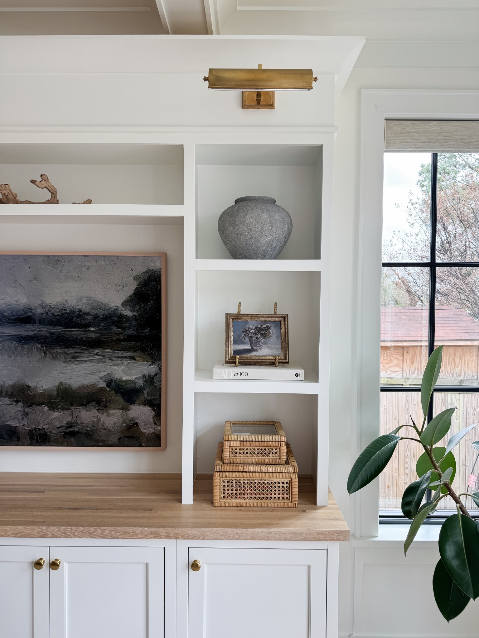 Modern coastal shelf decor. White media center. Our media center was custom-made, but I’ve linked a few similar that I love.

#LTKStyleTip #LTKHome #LTKSaleAlert