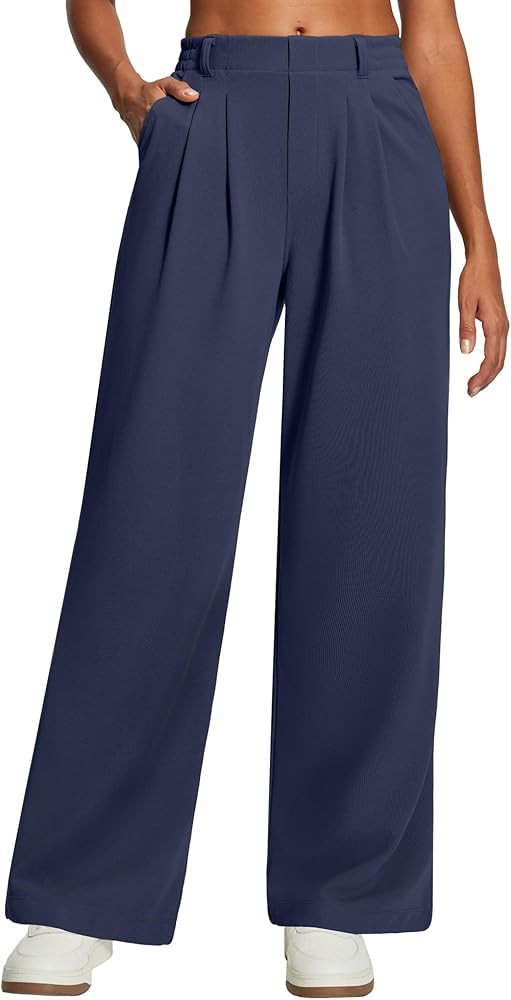 Heathyoga Wide Leg Stretchy Work Pants Women Pull on Dress Pants High Waisted Business Casual Tro... | Amazon (US)